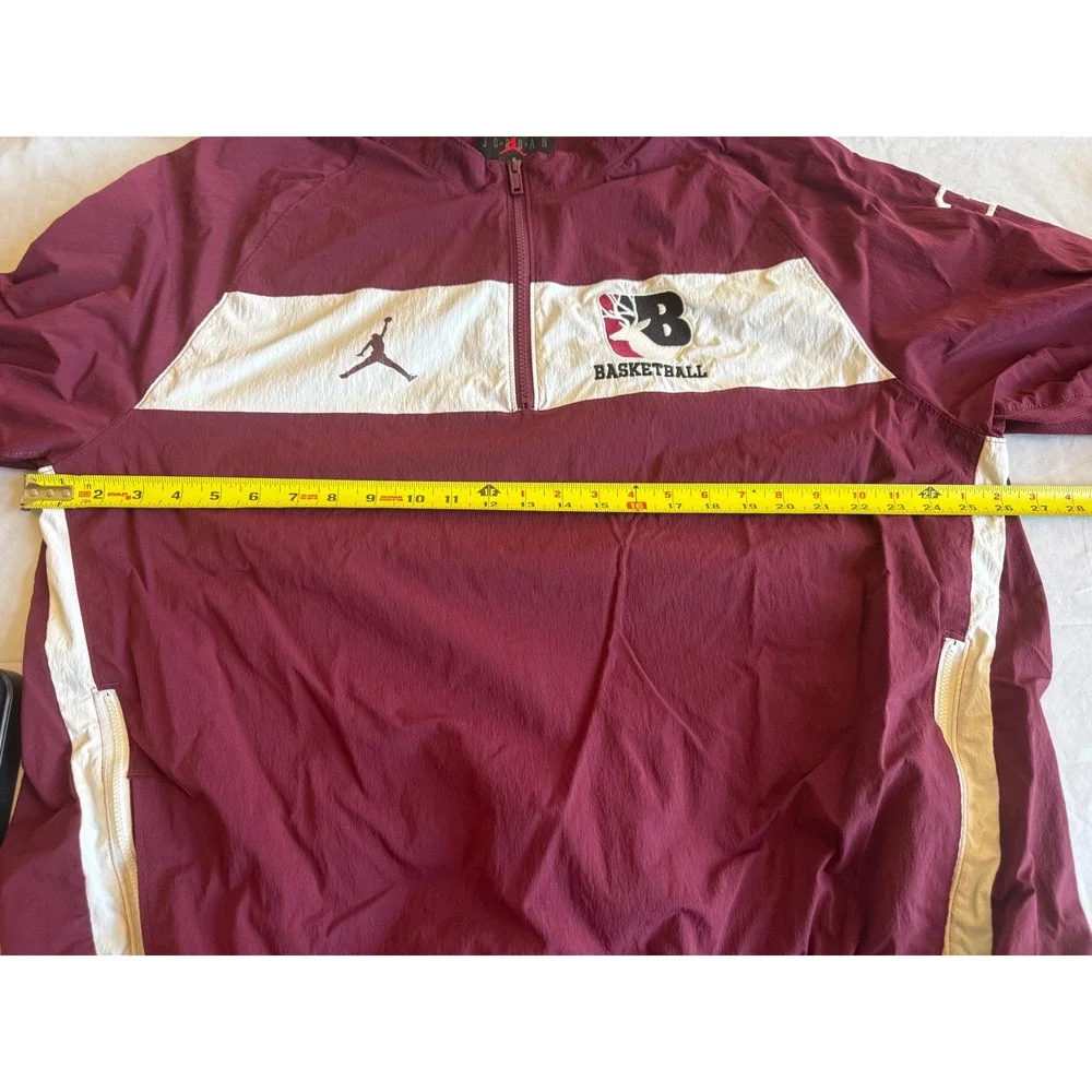 Air Jordan Mens Windbreaker Jacket 2XL Maroon 1/4 Zip Sports Athleisure Training